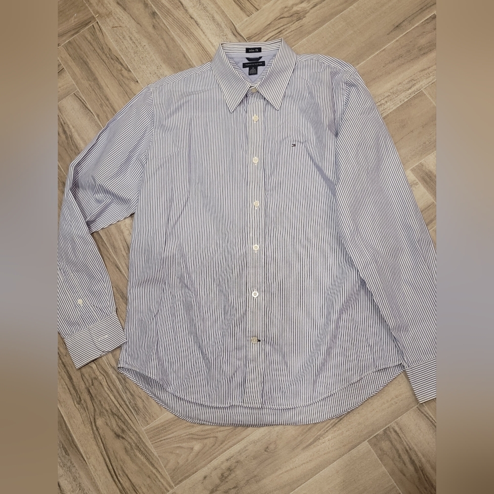 Tommy Hilfiger striped trim fit shirt M